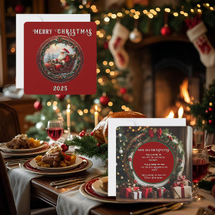 Santa in His Sleigh  Invitation