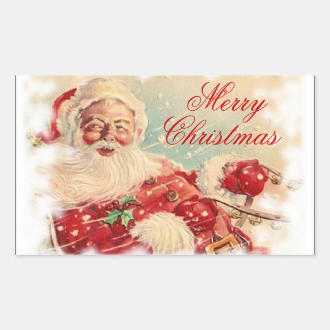 Santa In His Sleigh Sticker (Front)