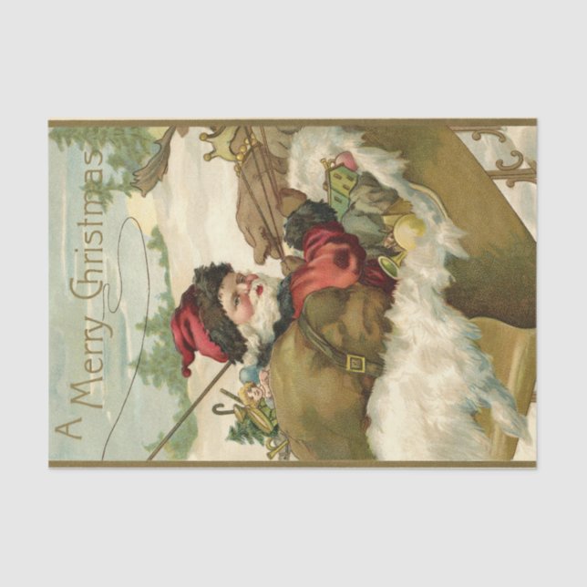 Santa in his Sleigh Tissue Paper (Front)