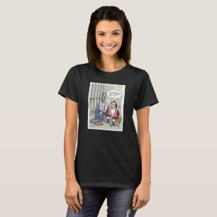 Santa In Jail women blackT-shirt T-Shirt