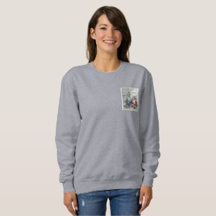 Santa In Jail women gray sweatshirt pocket