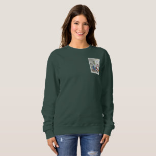 Santa In Jail women green sweatshirt pocket