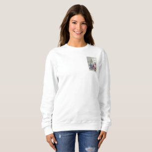 Santa In Jail women white sweatshirt pocket
