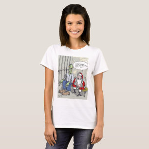 Santa In Jail women white T-shirt