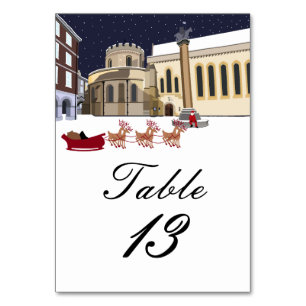 Santa In London Christmas Number Table Number