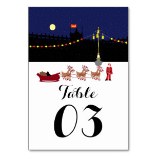 Santa In Madrid Christmas Number Table Number