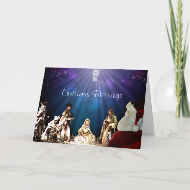 Santa in Nativity Card (Front)