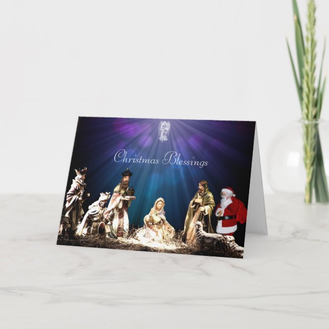 Santa in Nativity Card (Front)