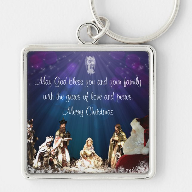 Santa in Nativity Key Ring (Front)