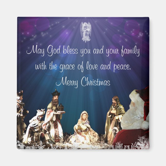 Santa in Nativity Magnet (Front)