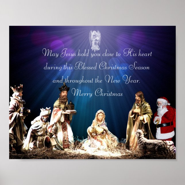 Santa in Nativity Poster (Front)