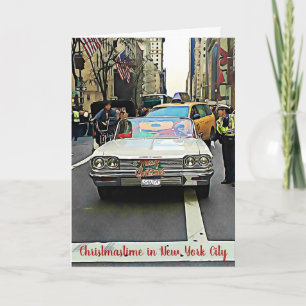 Santa in New York City Christmas Card