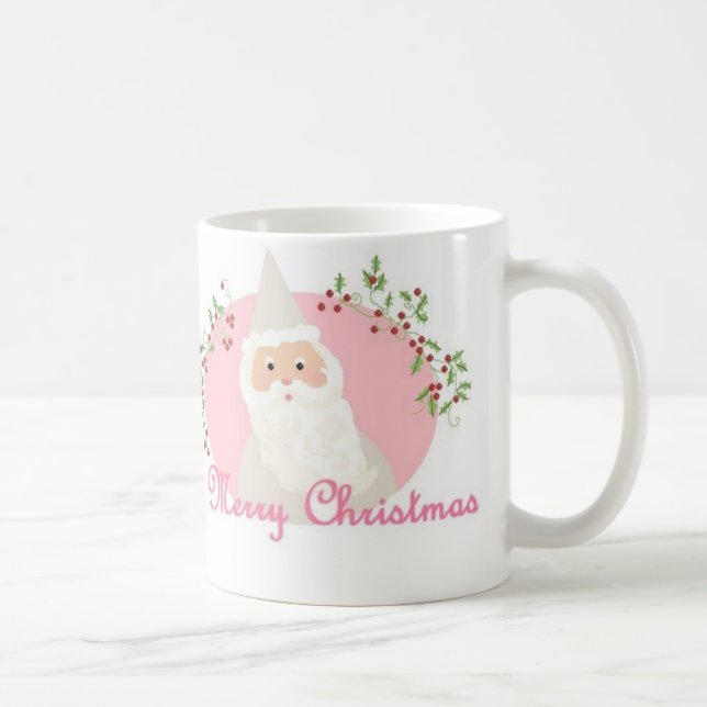 Santa in Pink Christmas Mug (Right)