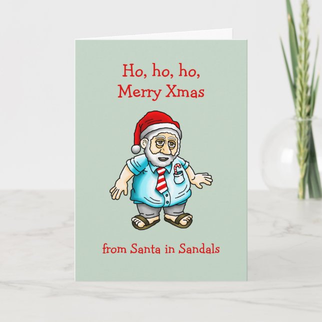 Santa in Sandals Christmas Card (Front)