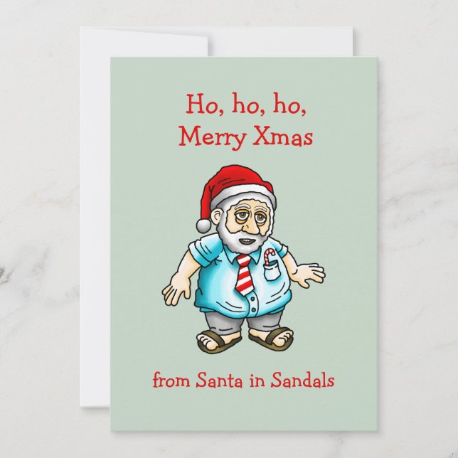 Santa in Sandals Holiday Card (Front)