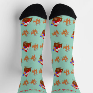 Santa In Sleigh Design Christmas Socks