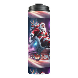 Santa in Space   A Futuristic Christmas Odyssey Thermal Tumbler