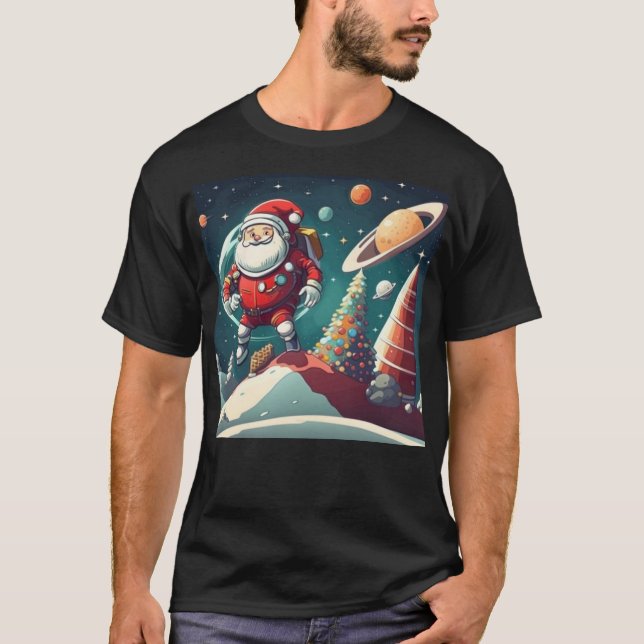Santa in space fun  T-Shirt (Front)