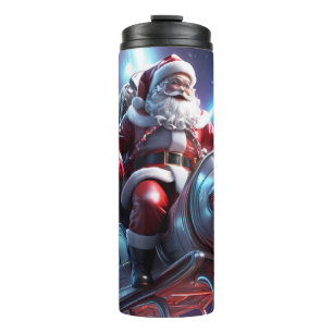 Santa in Space Futuristic Christmas Art Thermal Tumbler