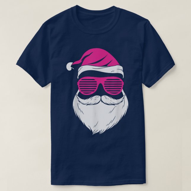 Santa In Sunglasses Summer Vacation Merry Christma T-Shirt (Design Front)