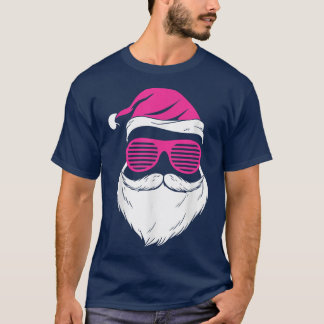 Santa In Sunglasses Summer Vacation Merry Christma T-Shirt