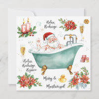 Santa in the Bathtub Spa Christmas themed