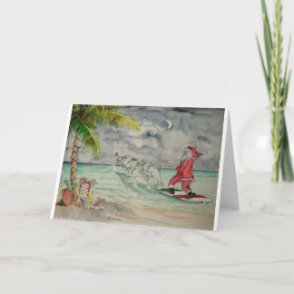 Santa in the Caribbean Holiday Card