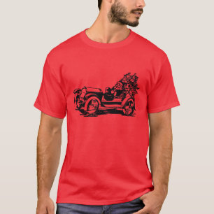 Santa In Vintage Car T-Shirt