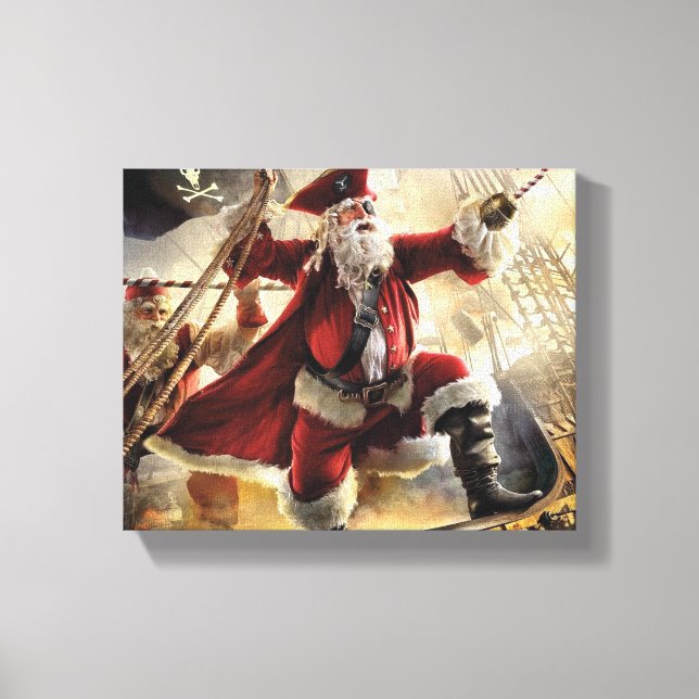 Santa Is A Pirate Canvas Print (Front)