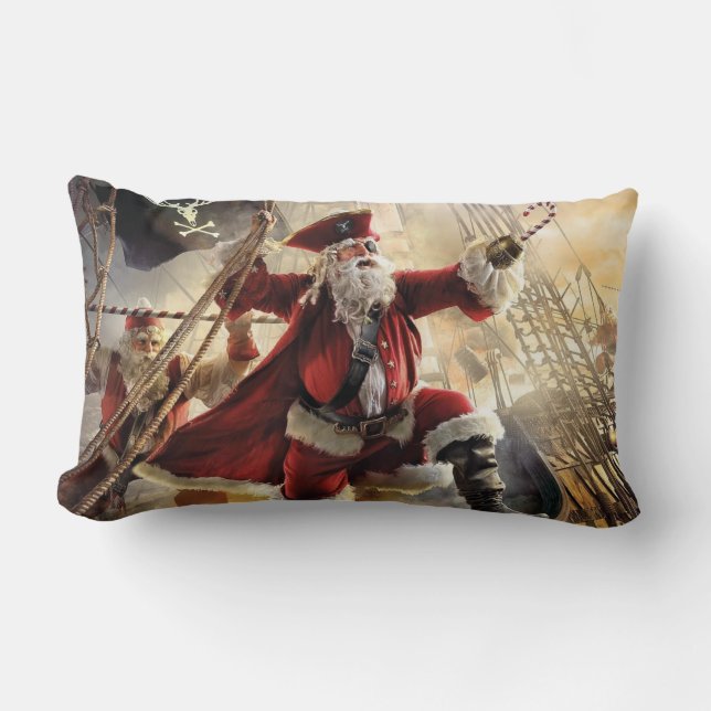 Santa Is A Pirate Lumbar Cushion (Front)