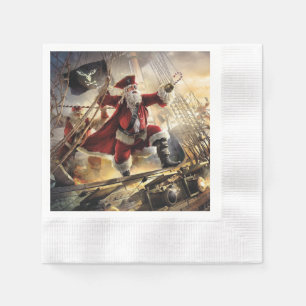Santa Is A Pirate Napkin