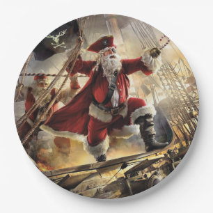 Santa Is A Pirate Paper Plate