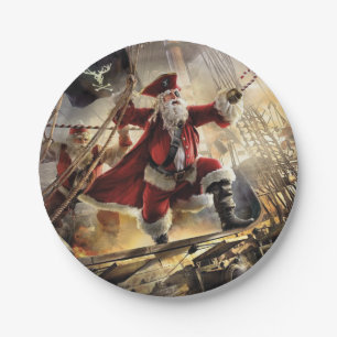 Santa Is A Pirate Paper Plate