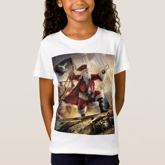 Santa Is A Pirate T-Shirt (Front)