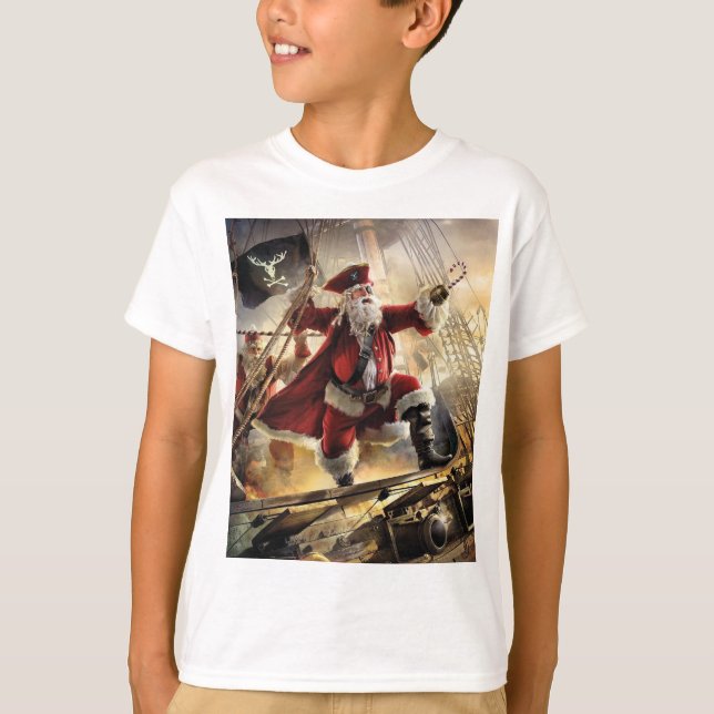 Santa Is A Pirate T-Shirt (Front)