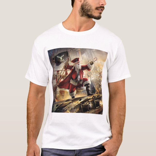 santa is a pirate T-Shirt (Front)