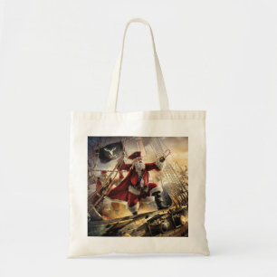 santa is a pirate tote bag