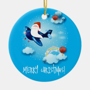 Santa is Coming Ceramic Tree Decoration