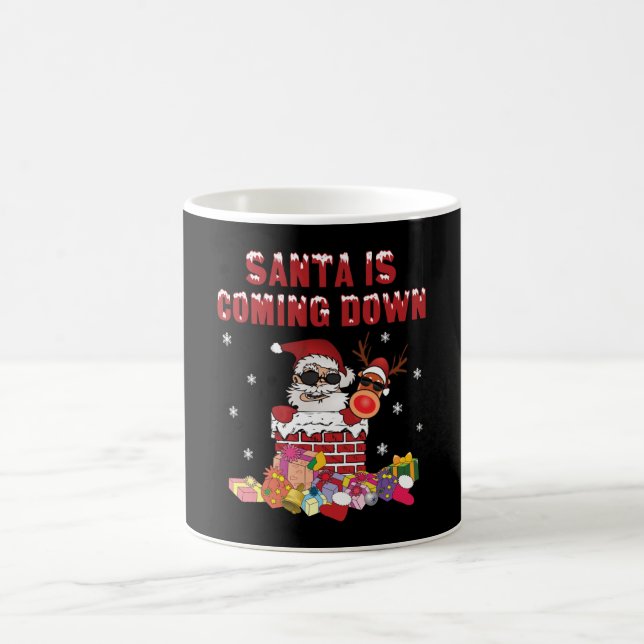 Santa is coming down the Chimney Coffee Mug (Center)