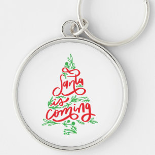 santa is coming keychain