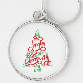 santa is coming keychain