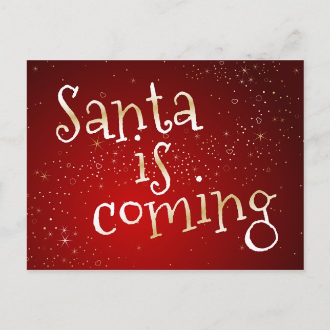 Santa Is Coming Postcard From Santa (Front)