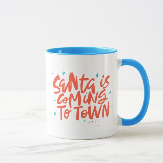 Santa is Coming to Town Holiday Design Mug (Right)