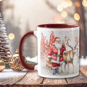 Santa is Coming to Town Reindeer Kids Mug