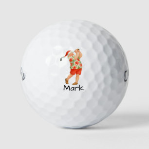 Santa is golfing Hawaii Shirt Golf Balls