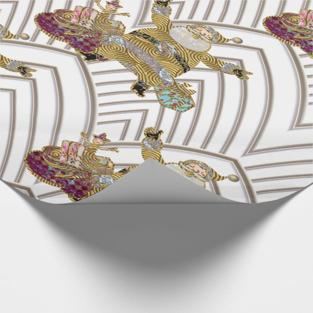 Santa is on His Way Christmas Wrapping Paper (Corner)