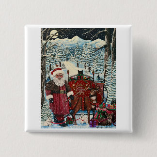 Santa is Ready for Launch 15 Cm Square Badge