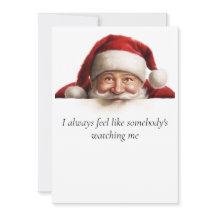 Santa is watching funny Christmas card