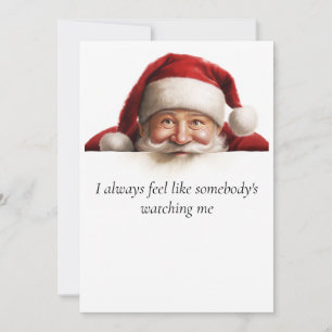 Santa is watching funny Christmas card