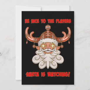 Santa is Watching Funny Christmas Holiday Tabletop Invitation